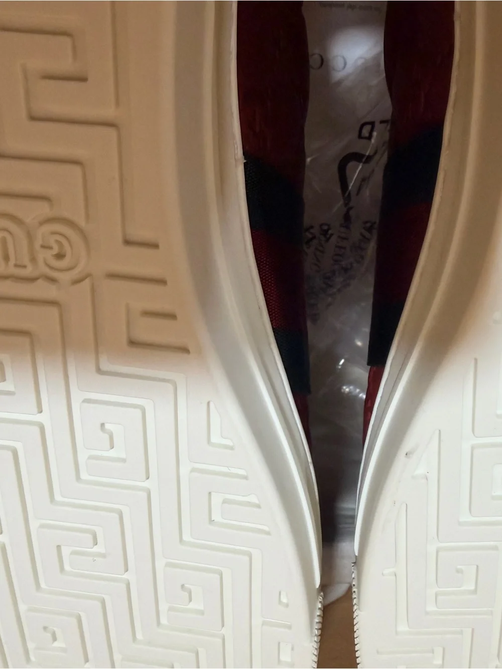 Gucci Red Leather ACE Sneakers with White Laces